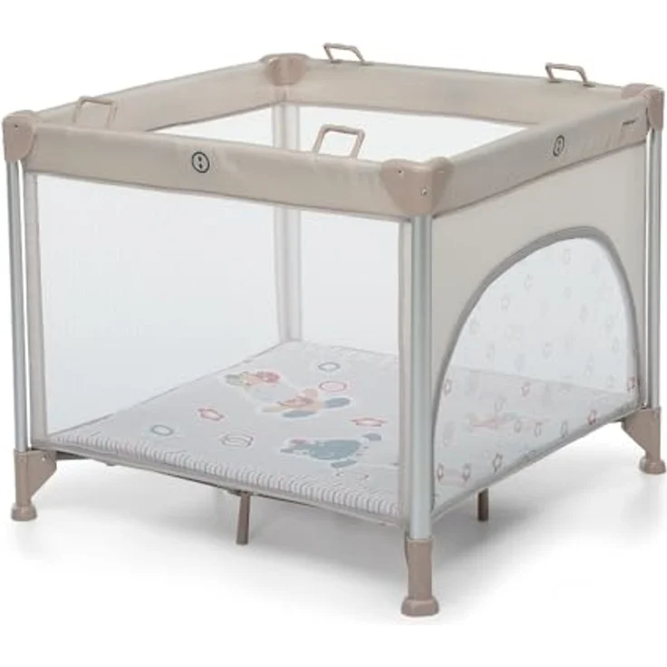 Foppapedretti Faltbares Laufgitter Jubox, für Kinder von der Geburt bis 36 Monate, tragbar mit Tasche, gepolsterte Matte, geschützte Ecken mit Bezug, 93 x 93 x 78 cm, Circus – Bild 1