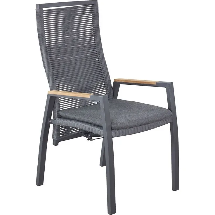 Gartenstuhl Kreta / Kumaso, Rope, Schwarz, 63 x 107 x 57 cm