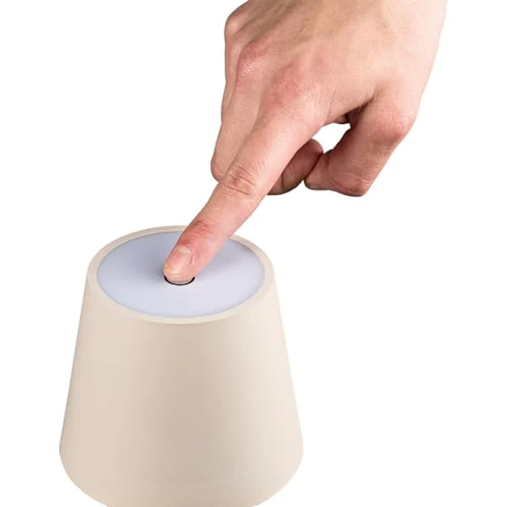 Idena 50152 Touch LED Tischlampe beige, dimmbar mit USB-Anschluss und drei Farbmodi, 24-38 cm höhenverstellbar – Bild 5