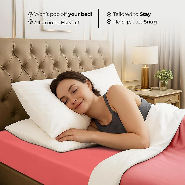 Utopia Bedding Spannbettlaken für Kingsize-Bett, Spannbetttuch, Tiefe Tasche, weiche Mikrofaser, einlauf- und lichtbeständig, pflegeleicht, nur 1 Spannbetttuch (Koralle) – Bild 8