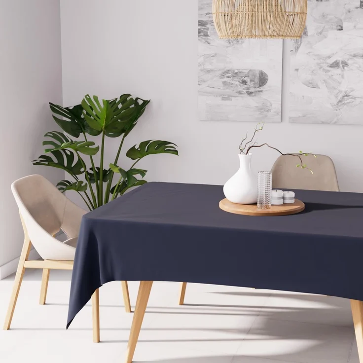 Soleil d'ocre Nappeln, Polyester, Blau, 140x200 cm, Dunkelblau, Marineblau