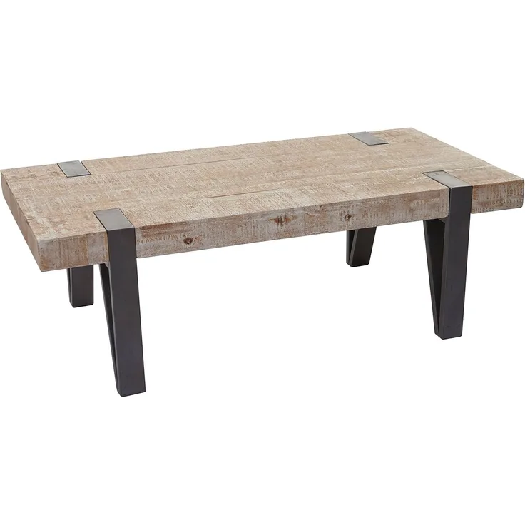 Couchtisch HWC-A15b, Tanne Holz rustikal massiv 40 x 120 x 60 cm