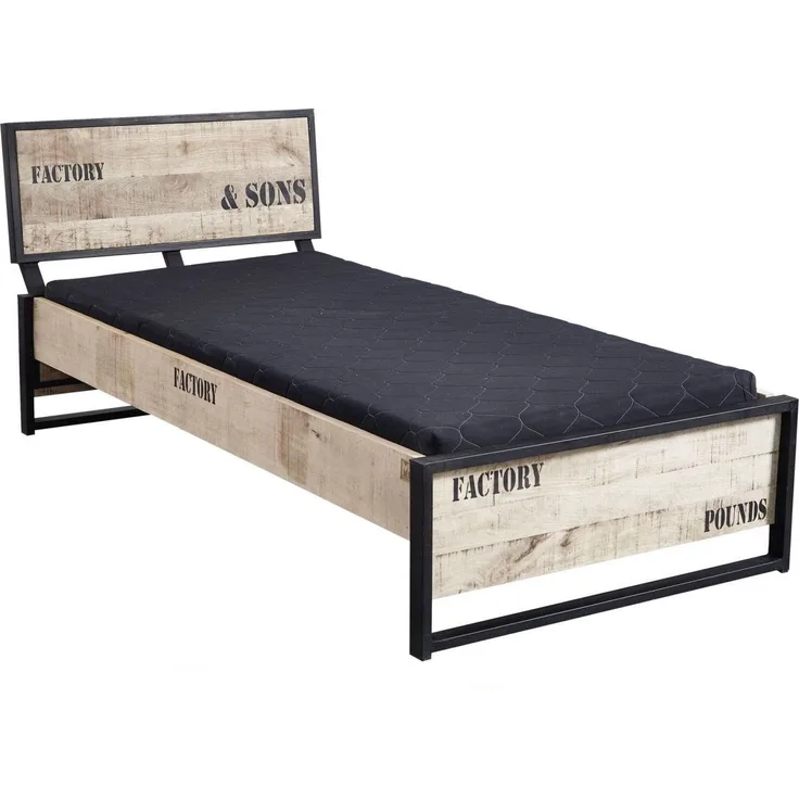 Bett Mango 200x200x91 natur bedruckt FACTORY #142