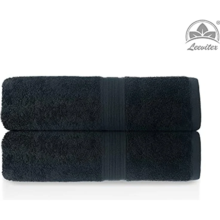 leevitex® Saunatuch Frottee XXL, (2-St), 80 x 200 cm, extra groß & saugfähig, Schwarz – Bild 8