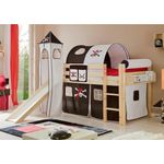 Rutschbett mit Turm "Kasper" 90x200 Kiefer massiv Natur