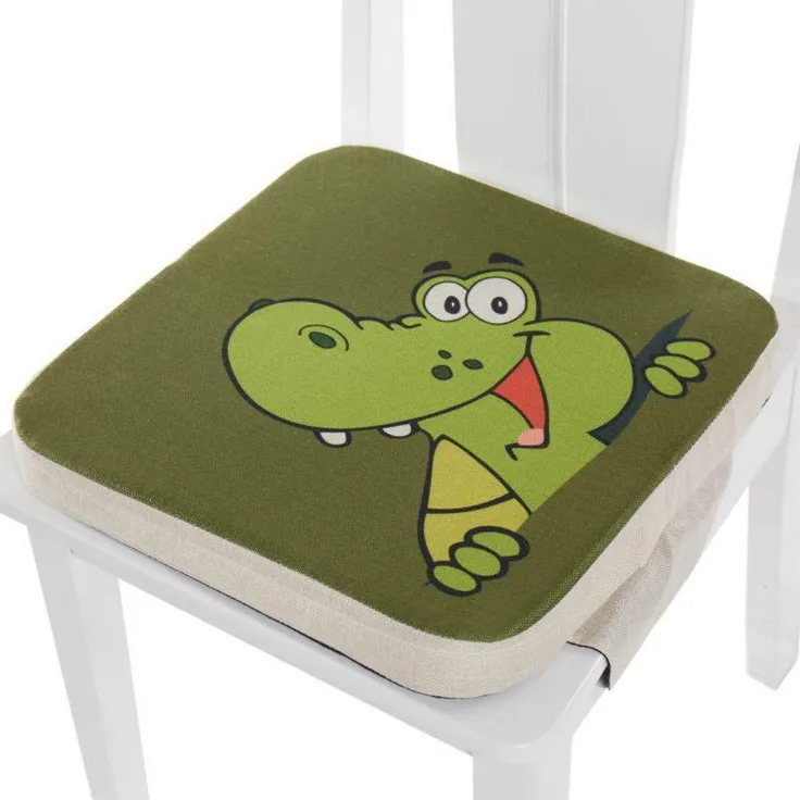 Kinder Sitzkissen Sitzerhöhung Stuhl, Fansu Baby Tragbar Sitzkissen Cartoon Design Quadratische Verstellbar Zerlegbar Kleinkinder Esszimmerstuhl ErhöHen Pad Esszimmer Boostersitze (40x40x5cm,Krokodil)