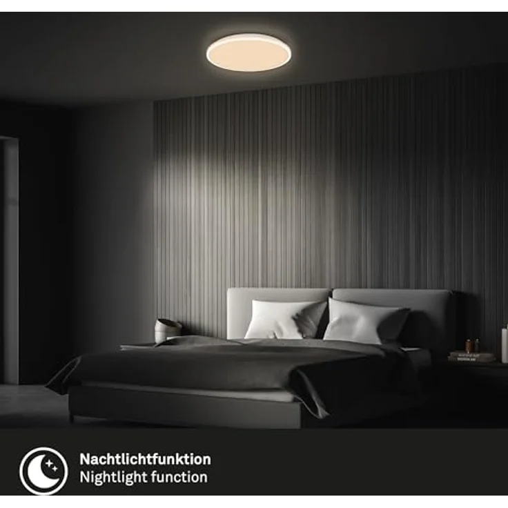 BRILONER - LED Deckenlampe mit Fernbedienung, warmweiß bis kaltweiß, stufenlos dimmbar, LED Lampe, LED Deckenleuchte, Wohnzimmerlampe, Küchenlampe, Deckenbeleuchtung, 33x6 cm, Weiß – Bild 5