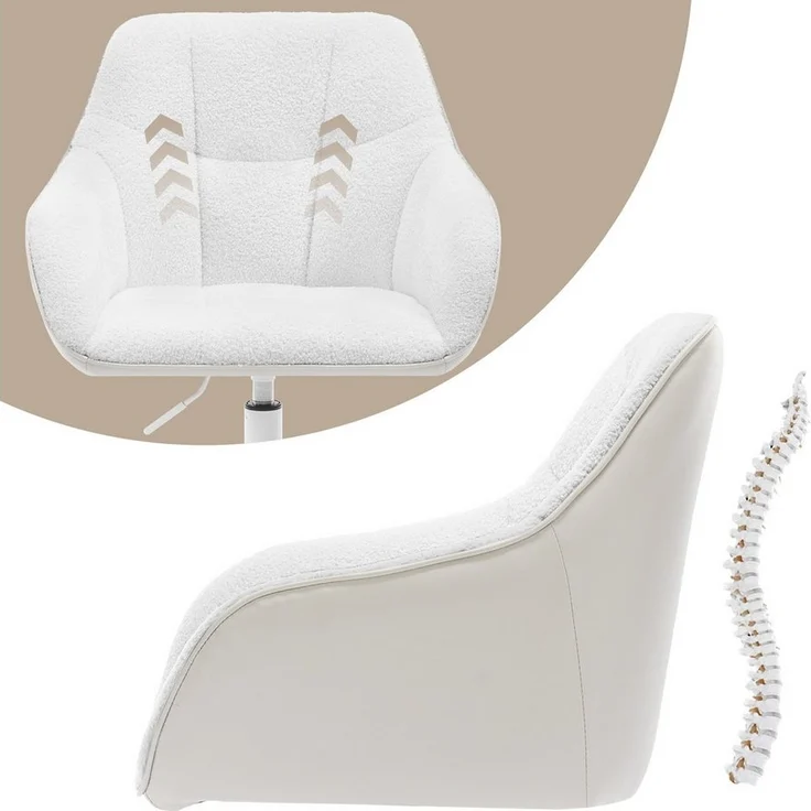 Woltu Bürostuhl (1 St), Homeoffice Stuhl, höhenverstellbar, Bouclé-Sitz – Bild 3