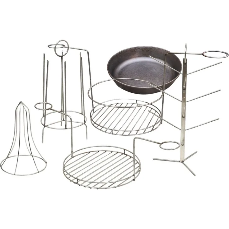 Tandoor Zubehör 6-teiliges Set Edelstahl und Gusseisen