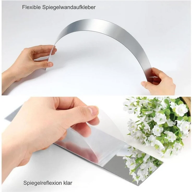FELIXLEO Wandspiegel DIY Spiegel Streifen Wandaufkleber Selbstklebend,Nicht Glas (10-St) – Bild 2