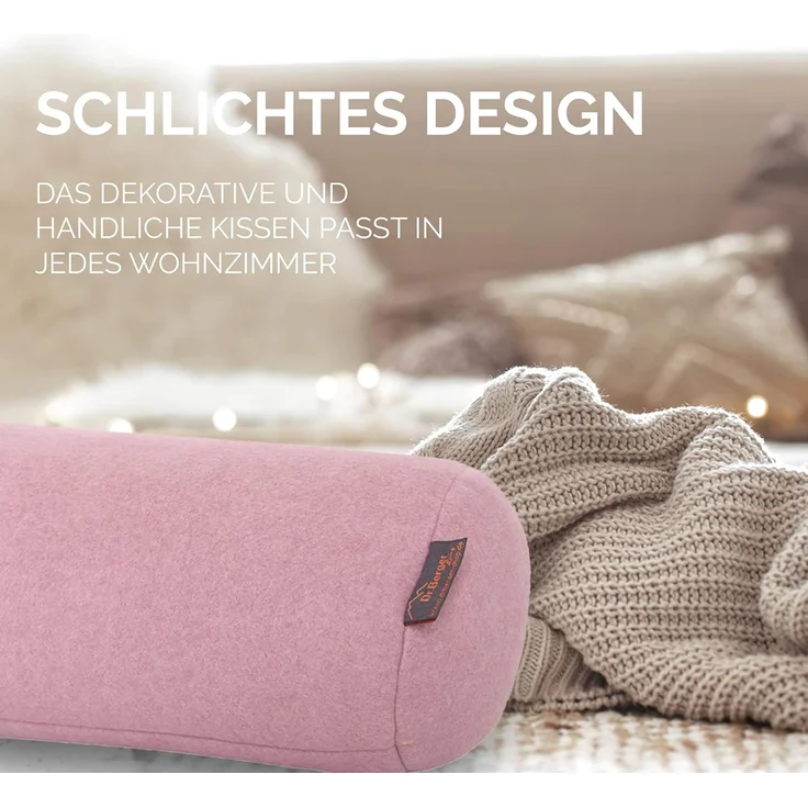 Dr. Berger Velours-Fleece Nackenrolle Rosa 40 x 16 cm – Bild 2