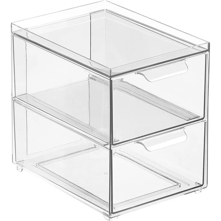 mDesign Aufbewahrungsbox Organizer Schublade Stapelbox Kunststoff Transparent – Bild 1