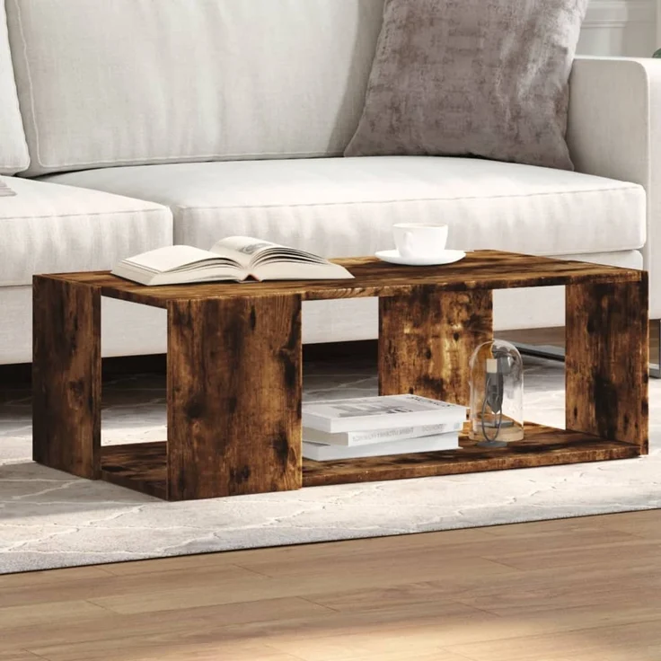 vidaXL Couchtisch Räuchereiche 89,5x48x30 cm Holzwerkstoff 848154 – Bild 1