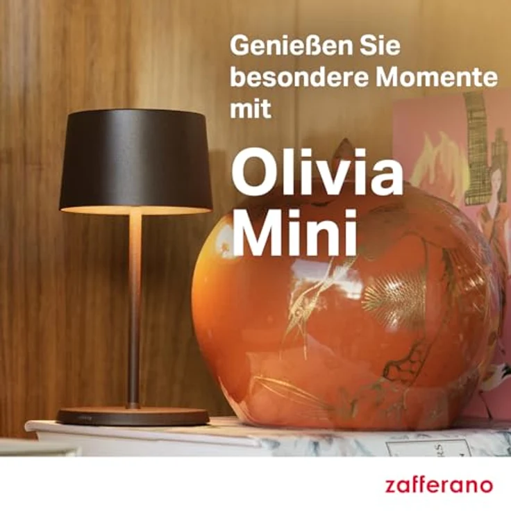 Zafferano, Olivia Mini Lampe, Tragbare und Wiederaufladbare Tischlampe mit Touch Control, Geeignet für Wohnzimmer und Außenbereich, Dimmer, 2200-3000 K, Höhe 22 cm, Farbe Dunkelgrau – Bild 8