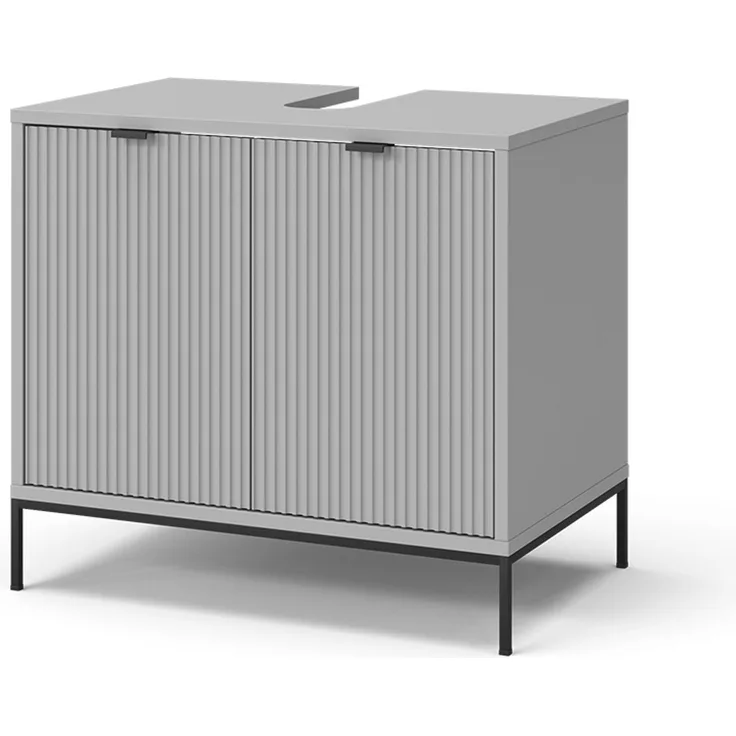 Waschtischunterschrank Eliza Grau 70 x 63 cm mit Türen Vicco