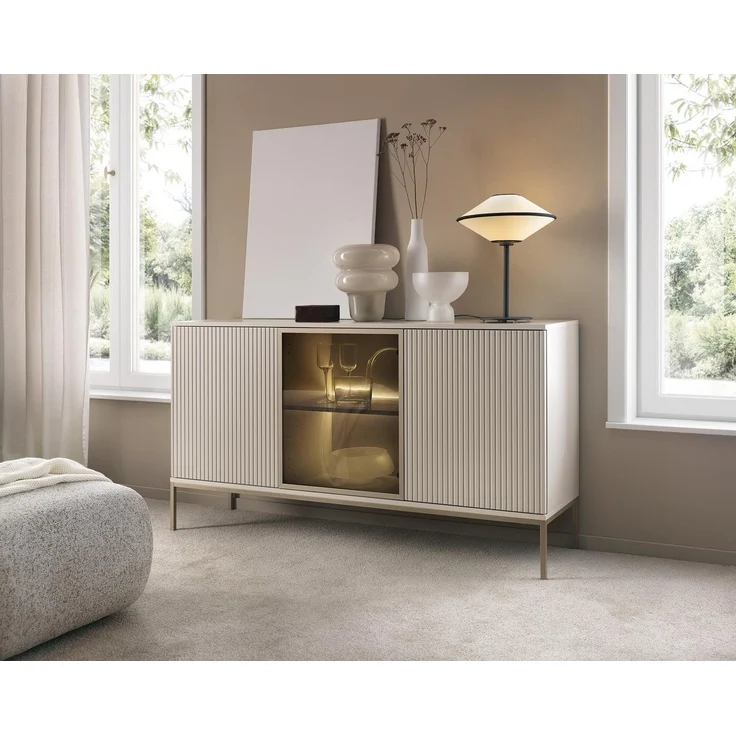 Compleo Kommode LINO, 3-türig, Untergestell aus Metall, Elegant Design – Bild 2