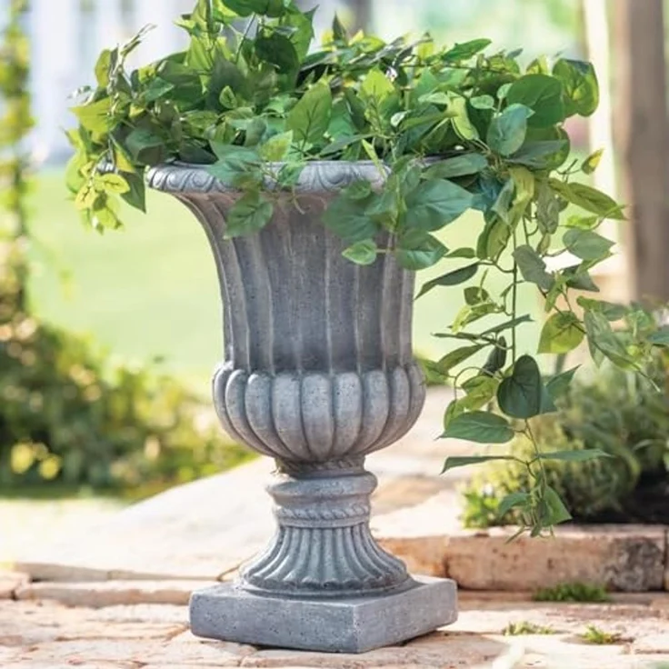 Dekoleidenschaft Pflanzkübel Amphore "Antiqua" Garten Pflanzgefäß, Outdoor Blumentopf, Pflanztopf, für Draußen in antiker Stein Optik, 51 cm hoch – Bild 1