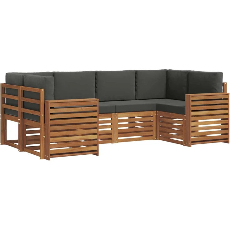 vidaXL Outdoor-Sofagarnitur 6 stk. 6-Sitzer Natur und Anthrazit 3375377 – Bild 2