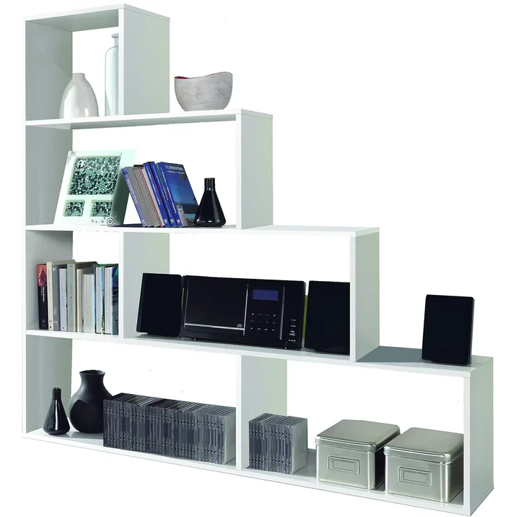 habeig Stufenregal Stufenregal Bücherregal Treppenregal Raumteiler 145x145cm, Made in Spain