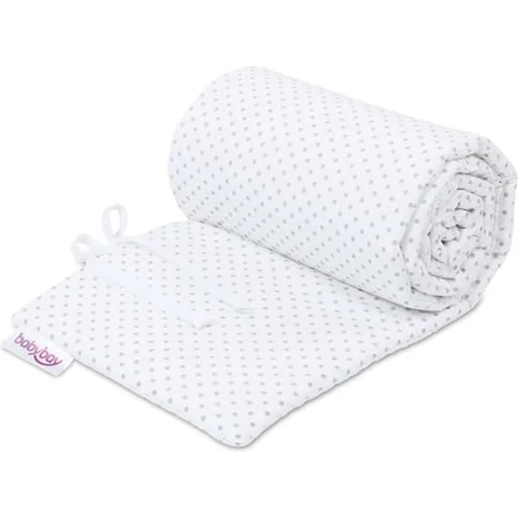 babybay Nestchen Piqué passend für Modell Boxspring XXL, weiß Punkte perlgrau