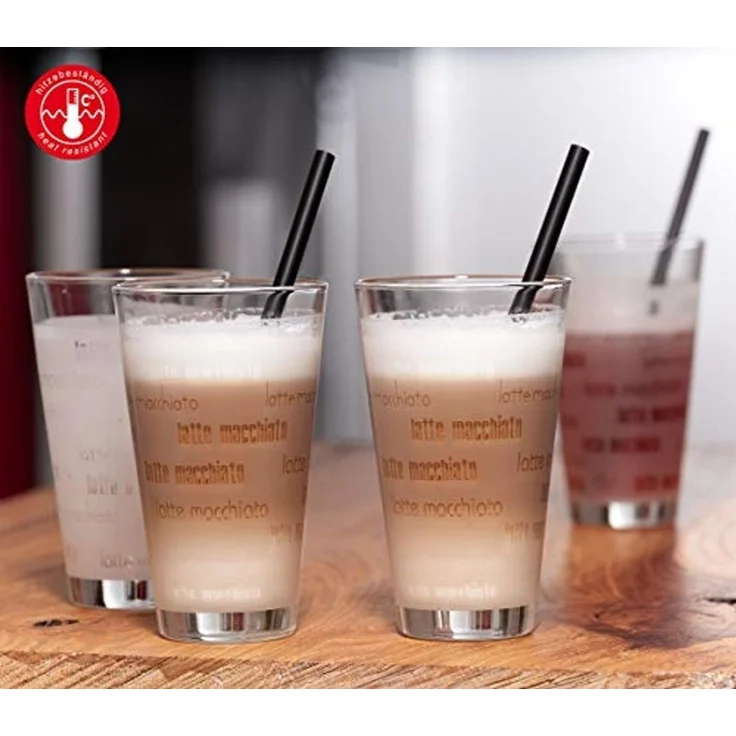 Ritzenhoff & Breker Latte-Macchiato-Glas Chicco, Glas, Schrift-Dekor, 4-teilig – Bild 2