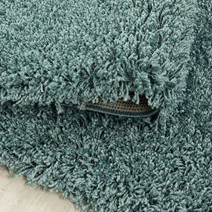 Carpetsale24 Shaggy Hochflor Teppich Läufer Flur 80x250 cm Aqua Blau - Modern Flauschiger Teppich Extra Weich, Pflegeleicht und Einfarbig - Ideal als Teppich für Küche, Schlafzimmer und Esszimmer – Bild 6
