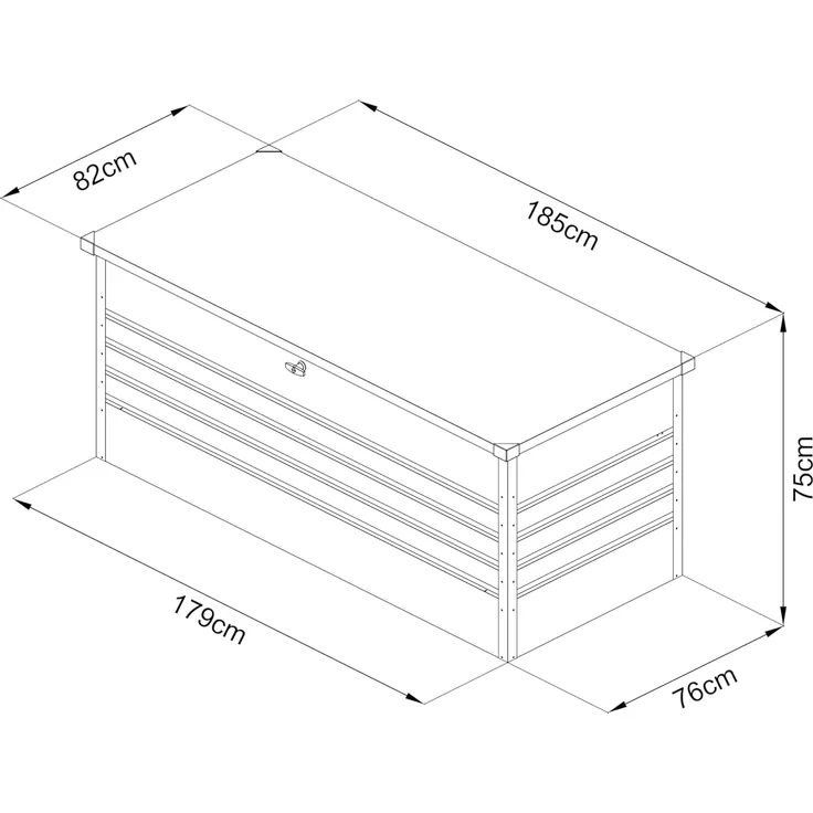 AXI Miles Gartenbox aus Metall in Anthrazit 1000 Outdoor Kissenbox für den Garten mit Boden und Schloss | Grau | Metall | 185 cm – Bild 6
