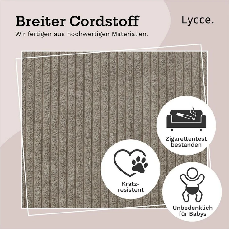 Lycce Dekokissen Kissenbezug 2er Set CORD Stoff (50 x 50 cm) - made in EU – Bild 3