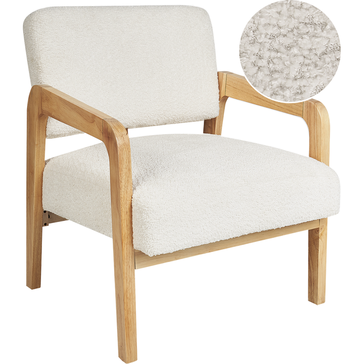 Sessel HJO Bouclé Cremeweiß