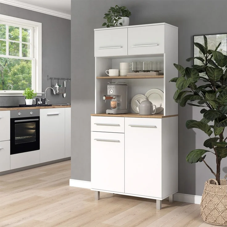 Küchenbuffet Pure Weiß/Artisan-Eiche 80.2 x 177 cm Vicco – Bild 6