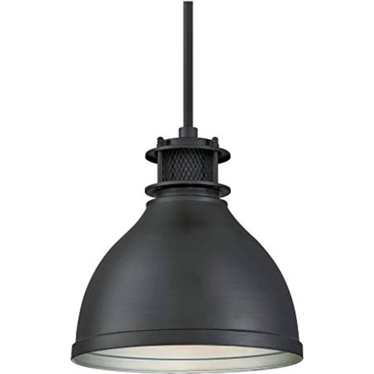 Westinghouse 6326840 Hängeleuchte, Höhenverstellbar im Retro-Design, schwarz, mit Gitterakzent – Bild 3