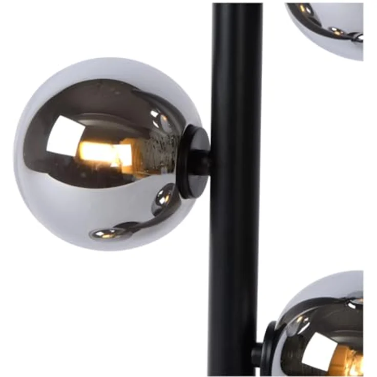 Lucide Tycho 45574/02/30, Retro Nachttischlampe aus Stahl und Echtglas mit zwei Lichtpunkten in unterschiedlichen Höhen – Bild 7