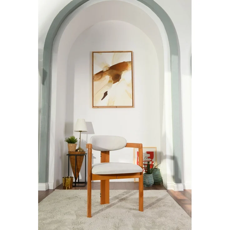 Skye Decor 'Cheri - Cream, Oak' Stuhlset (2-teilig), Creme / Eiche, 58 x 78 x 44 cm – Bild 1
