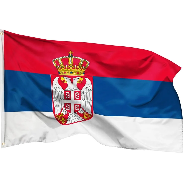 PHENO FLAGS Serbien Flagge 90x150 cm - wetterbeständige Fahne mit Messingösen, 100% Polyester, robuste Doppelnaht & in lebendigen Farben - ideal für Flaggen-Liebhaber