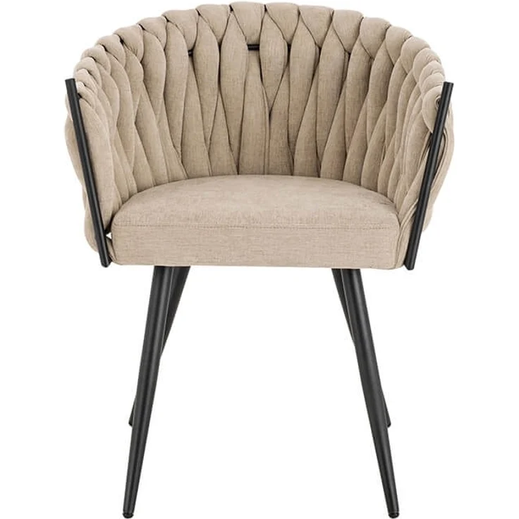 HOME DELUXE Esszimmerstuhl gewebt AYLA - 4er Set Beige – Bild 4