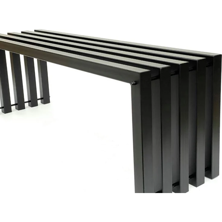 DanDiBo Gartenbank Metall Massiv Wetterfest Schwarz 120 cm Sitzbank Modern 96245 Ida Parkbank Eisen – Bild 5