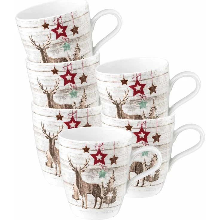 Seltmann Weiden Life Christmas Henkelbecher 400 ml 6er Set – Bild 1