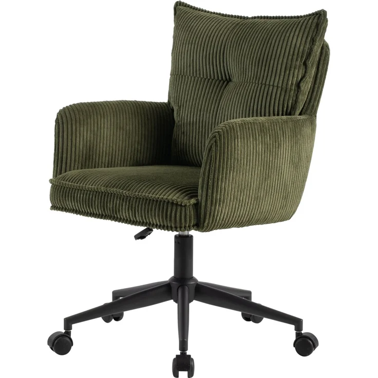 Carryhome 'LUCIE' Drehstuhl, Cord grün, 59 x 97 x 63 cm, 140 kg belastbar, höhenverstellbar – Bild 4