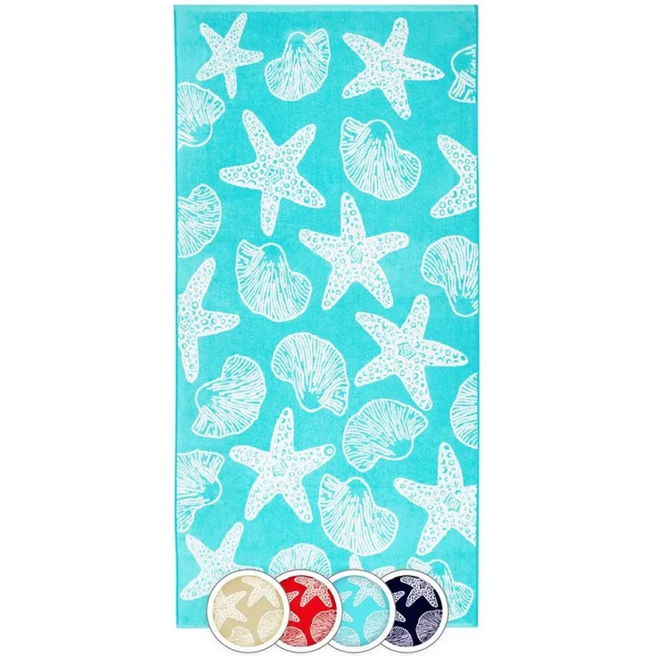 ZOLLNER Strandtuch, Frottee (1-St), 90 x 180 cm, 100% Baumwolle, mit Meerestier-Design