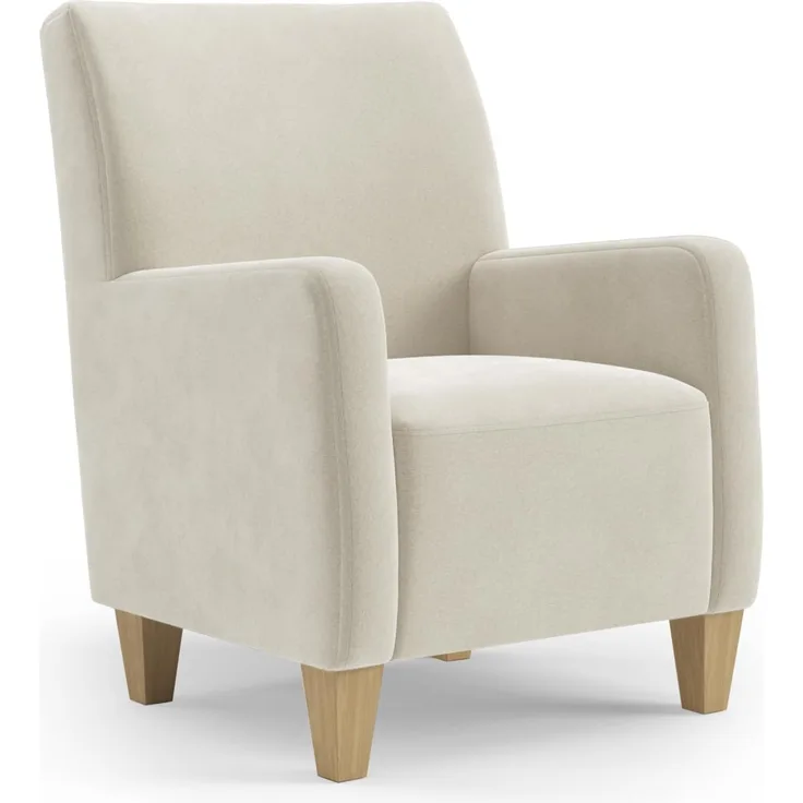Cavadore Sessel Vida / Polstersessel im trendigen Design / 74 x 93 x 81 / Mikrofaser, Naturweiß