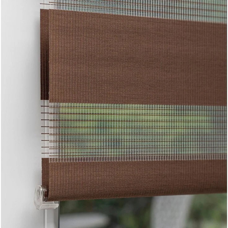 Doppelrollo Klemmfix Doppelrollo / Duo Rollo, 45x150 cm, dunkelbraun, Victoria M, blickdicht, ohne Bohren, freihängend, Klemmfix – Bild 4
