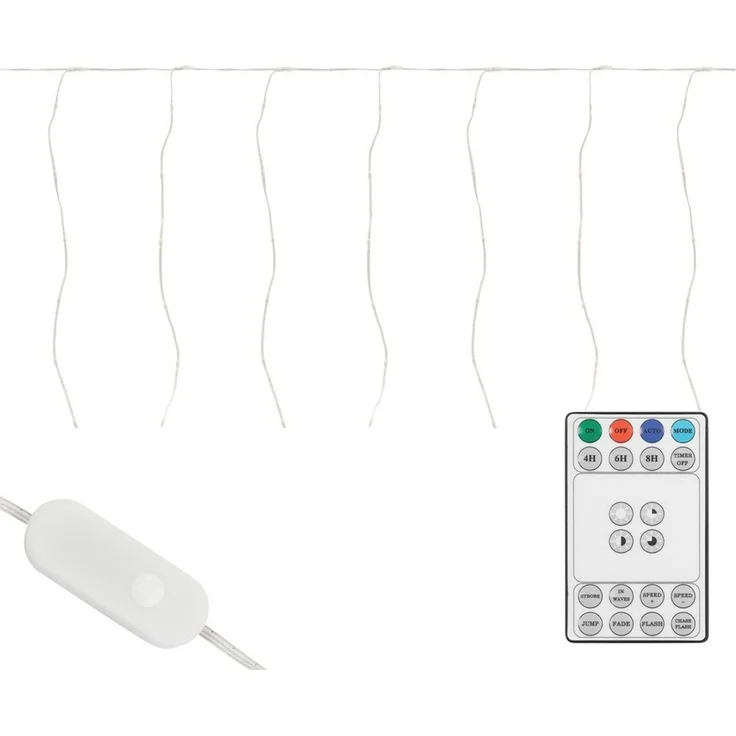 ECD Germany LED-Lichtervorhang Weihnachtsbeleuchtung Weihnachtslichterkette Christbaumbeleuchtung, Lichtervorhang 120 LEDs 3m für Innen & Außen IP44 Warmweiß – Bild 5