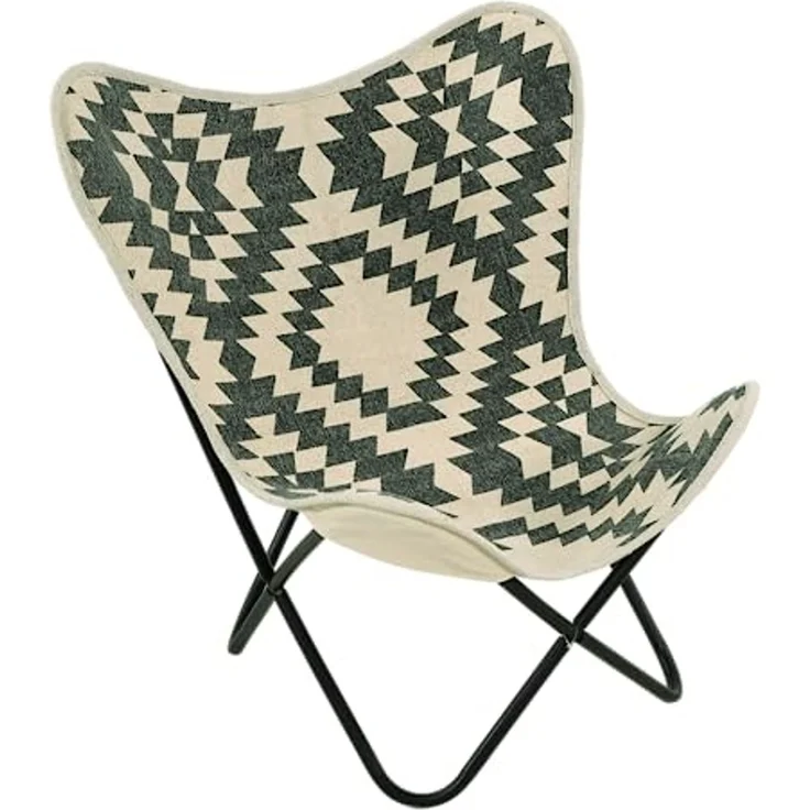 Lesli Living Stuhl Schmetterlingsstuhl Butterfly Chair BRENT Metall+Stoff – Bild 1