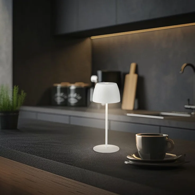 DiKa LED Akku-Tischleuchte Serina Mini Touch weiß 20 x 8 cm warmweiß – Bild 7
