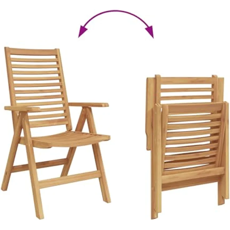 vidaXL Stuhl 4 pcs Braun 64,5 x 52 x 108 cm Massivholz Teak 3376031 – Bild 8