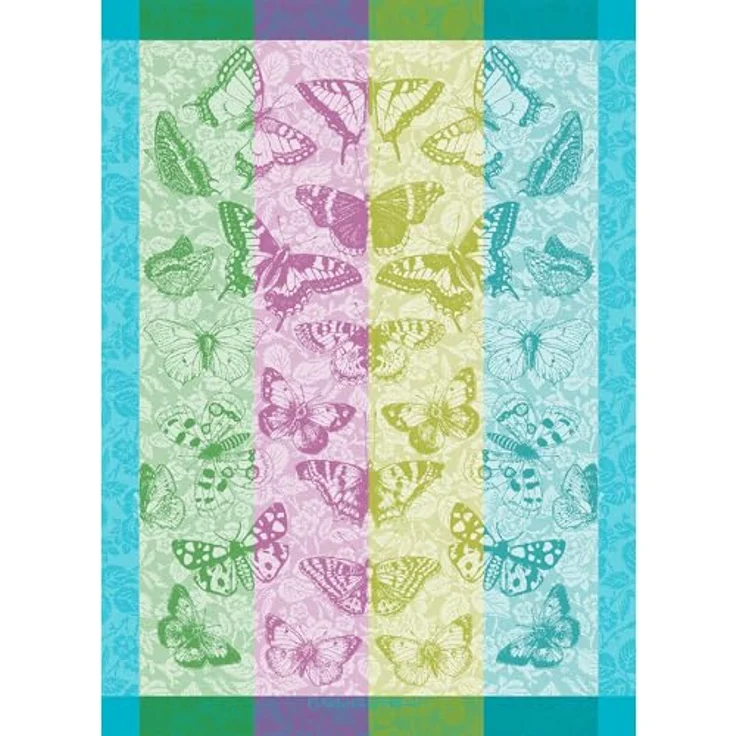 Garnier-Thiebaut Geschirrtuch Beaux Papillons Aquatique 56x78 Cm 100% Gekämmte – Bild 2