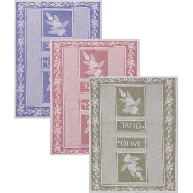 Betz Geschirrtuch 3 Stück Geschirrtücher Halbleinen Küchenhandtuch Olive Größe 50x70 cm, (Set, 3-tlg, 3 Geschirrtücher), Halbleinen Jacquard – Bild 4