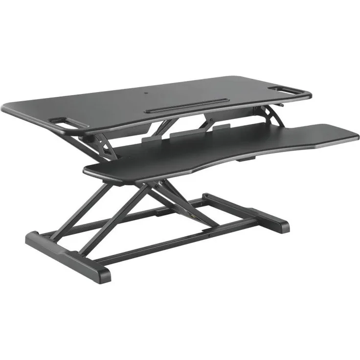HALTERUNGSPROFI Steh-Sitz Schreibtisch Sit-Stand Workstation Höhenverstellbarer Aufsatz für den Schreibtisch, zum Arbeiten im Sitzen oder Stehen mit Gasdruckfeder GTS-012 (95cm)