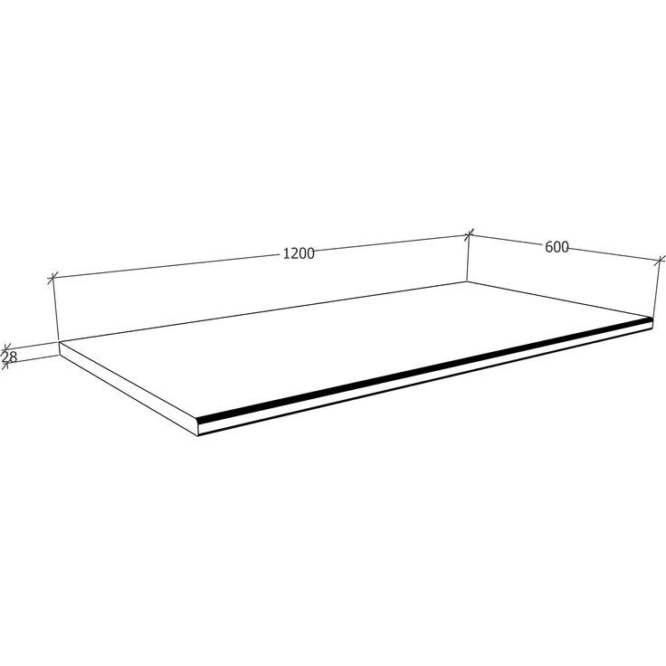 VCM Küchenmöbel Küchenarbeitsplatte Esilo 918702 Anthrazit H. 60 x B. 120 x T. 28 cm – Bild 2