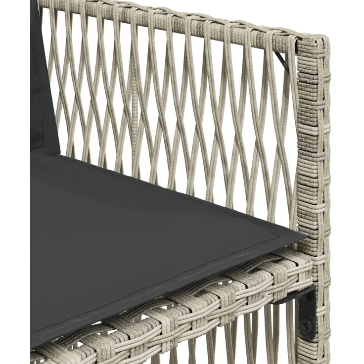 vidaXL Gartenstühle mit Kissen 4 Stk. Hellgrau Poly Rattan 364971 – Bild 9